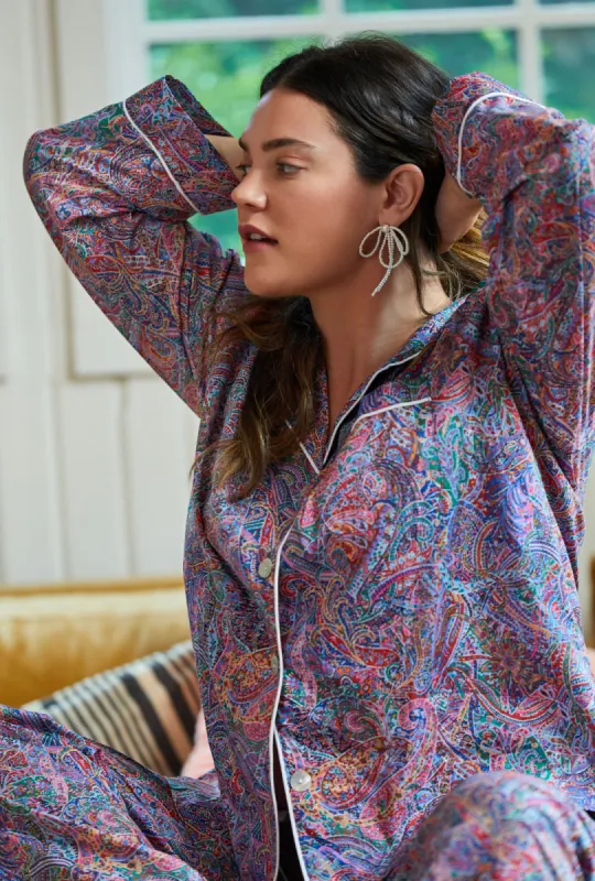 Dana Sharmin Long Sleeve Classic Woven Cotton Tana Lawn® PJ Set Made with Liberty Fabrics sold by BedHead