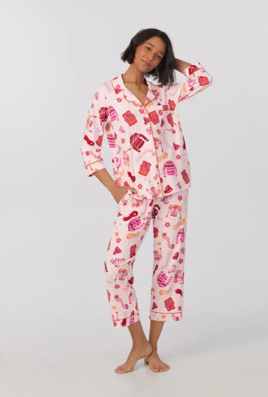 Sweater Weather 3/4 Sleeve Classic Stretch Jersey Cropped PJ Set sold by BedHead