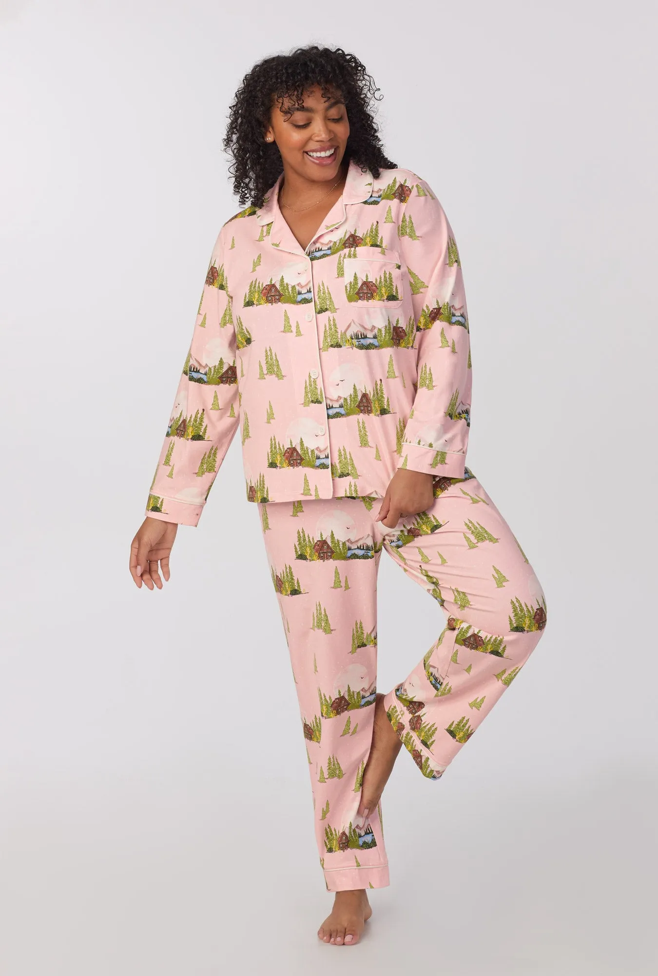 Pine Lake Long Sleeve Classic Stretch Jersey PJ Set sold by BedHead product image thumbnail 5