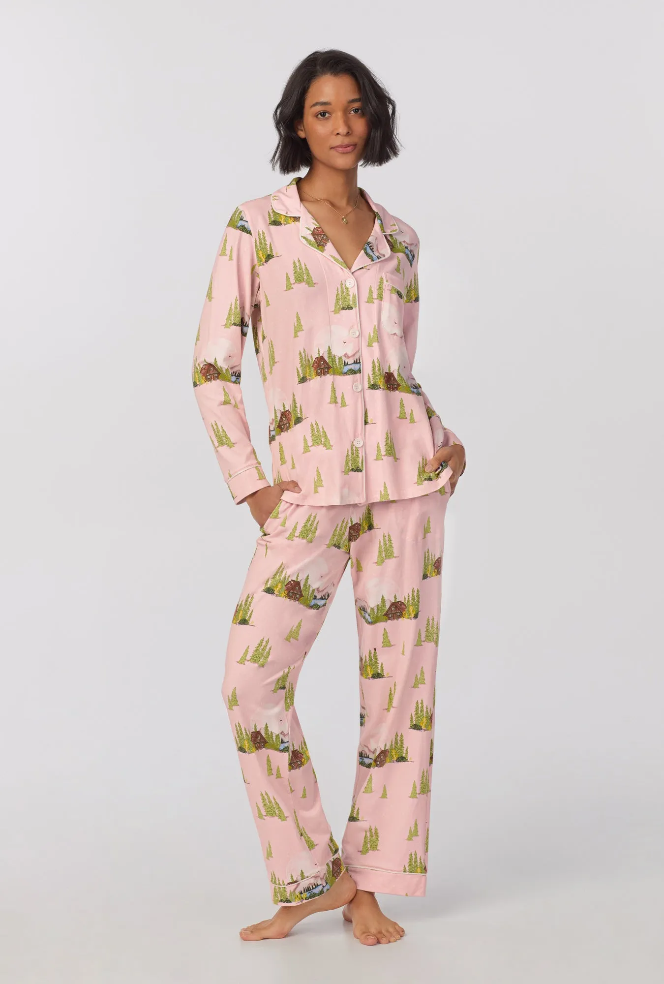 Pine Lake Long Sleeve Classic Stretch Jersey PJ Set sold by BedHead product image thumbnail 2