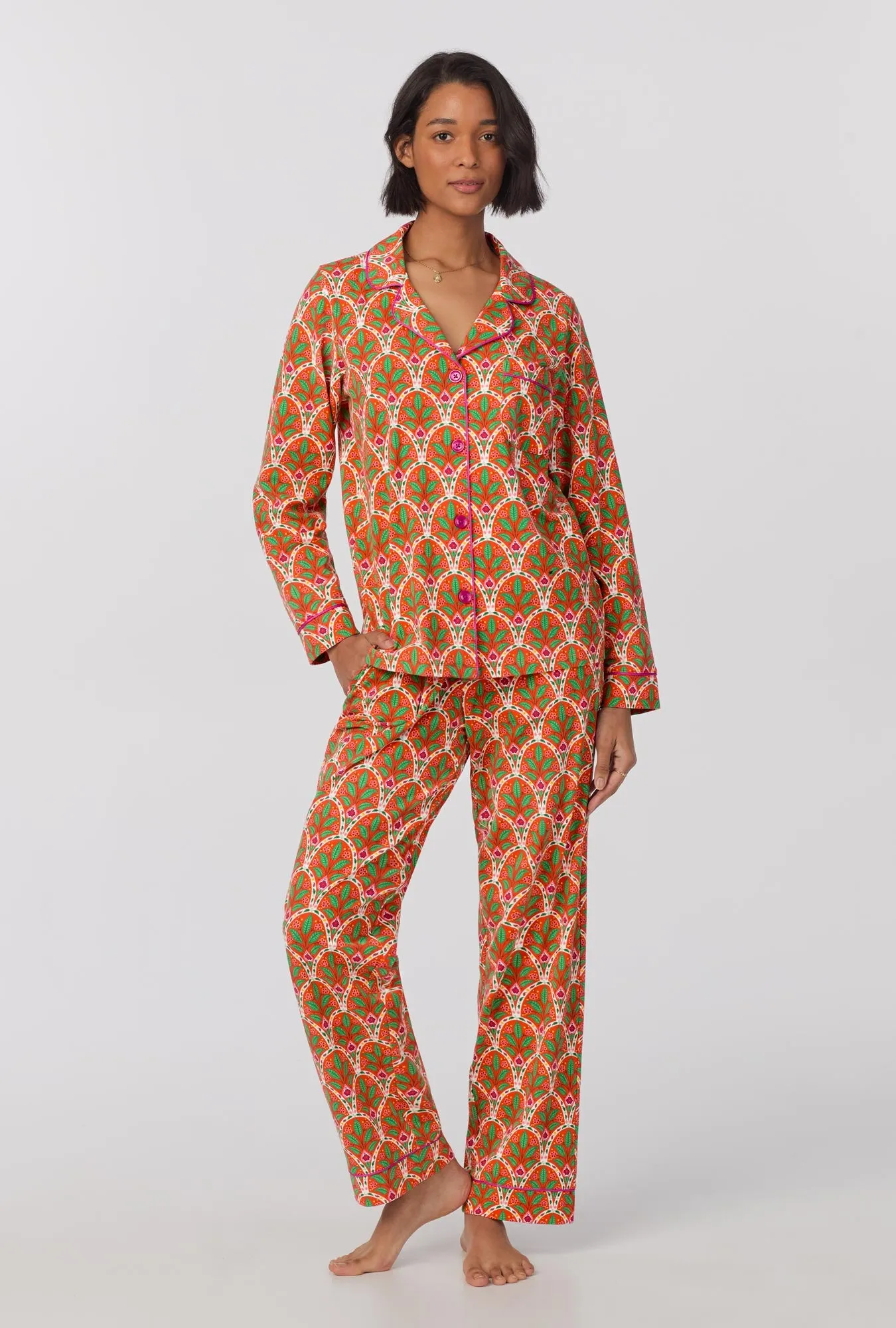 Tangier Tile Long Sleeve Classic Stretch Jersey PJ Set sold by BedHead product image thumbnail 2