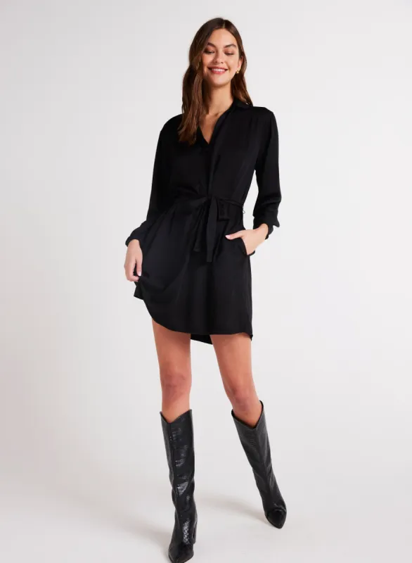 Belted Pullover Shirt Dress - Black sold by Bella Dahl