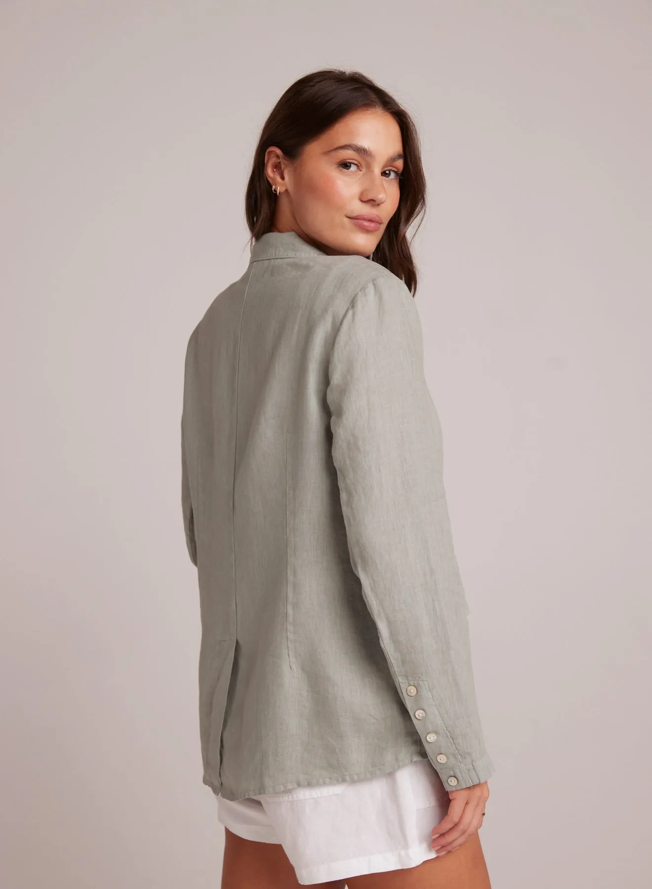 Easy Linen Longline Blazer - Oasis Green sold by Bella Dahl product image thumbnail 2