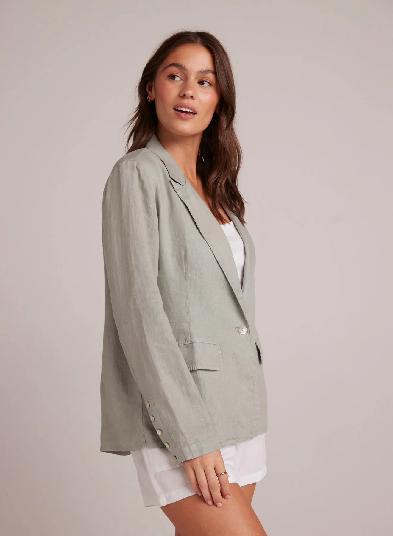 Easy Linen Longline Blazer - Oasis Green sold by Bella Dahl product image thumbnail 3