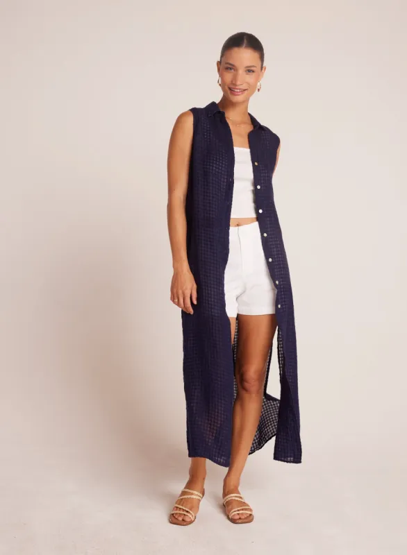 Side Slit Duster Dress - Tropic Navy sold by Bella Dahl