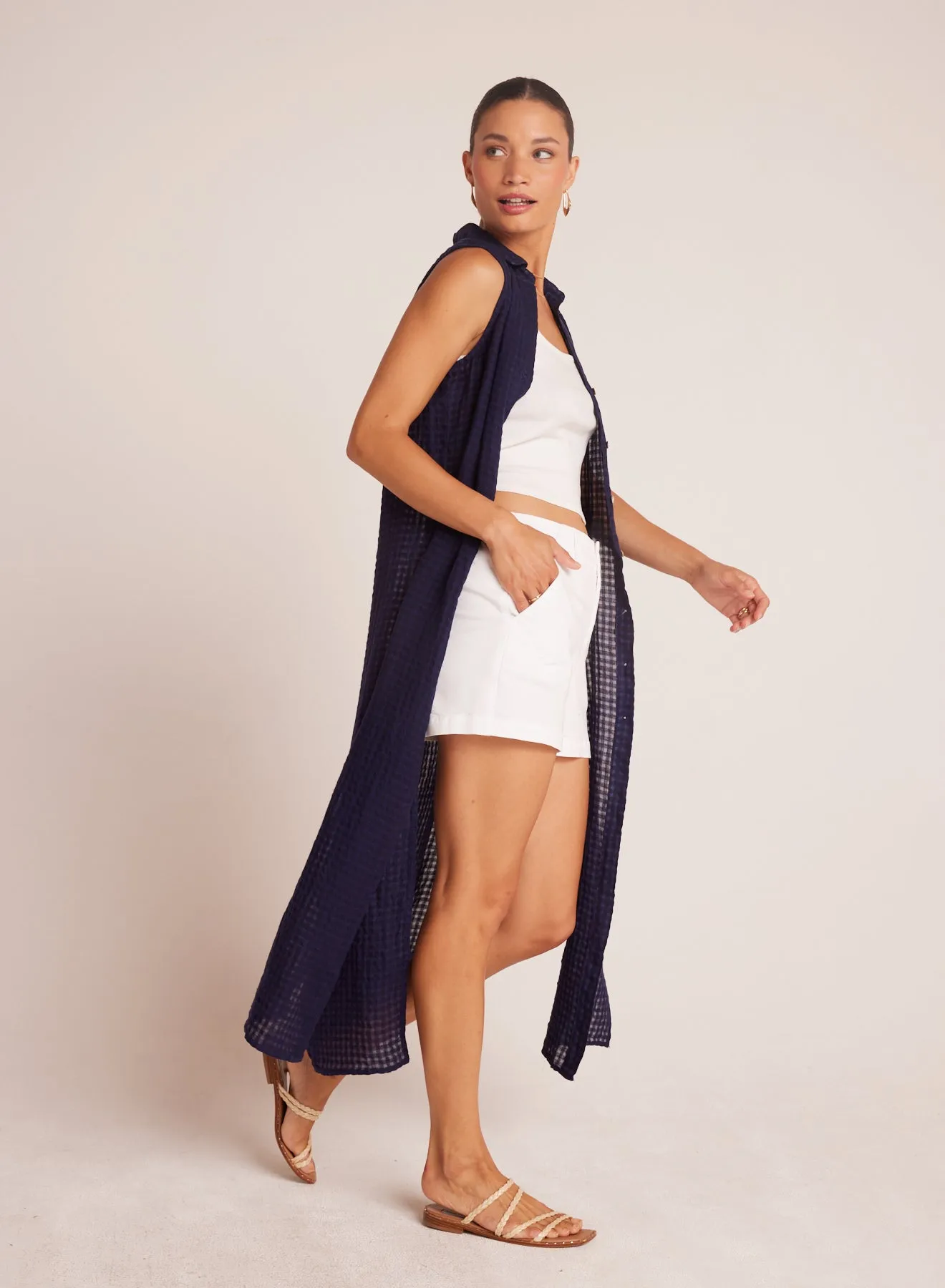 Side Slit Duster Dress - Tropic Navy sold by Bella Dahl product image thumbnail 3