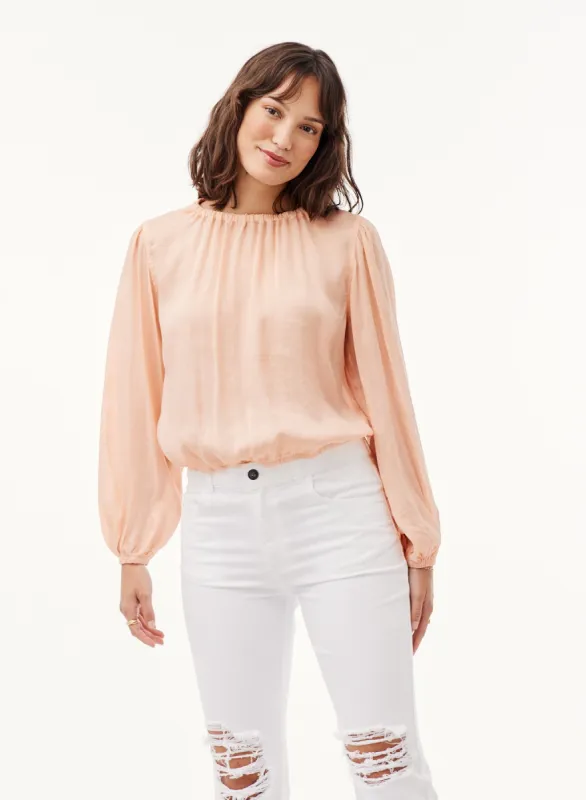 Elastic Shirred Top - Peach Clouds sold by Bella Dahl
