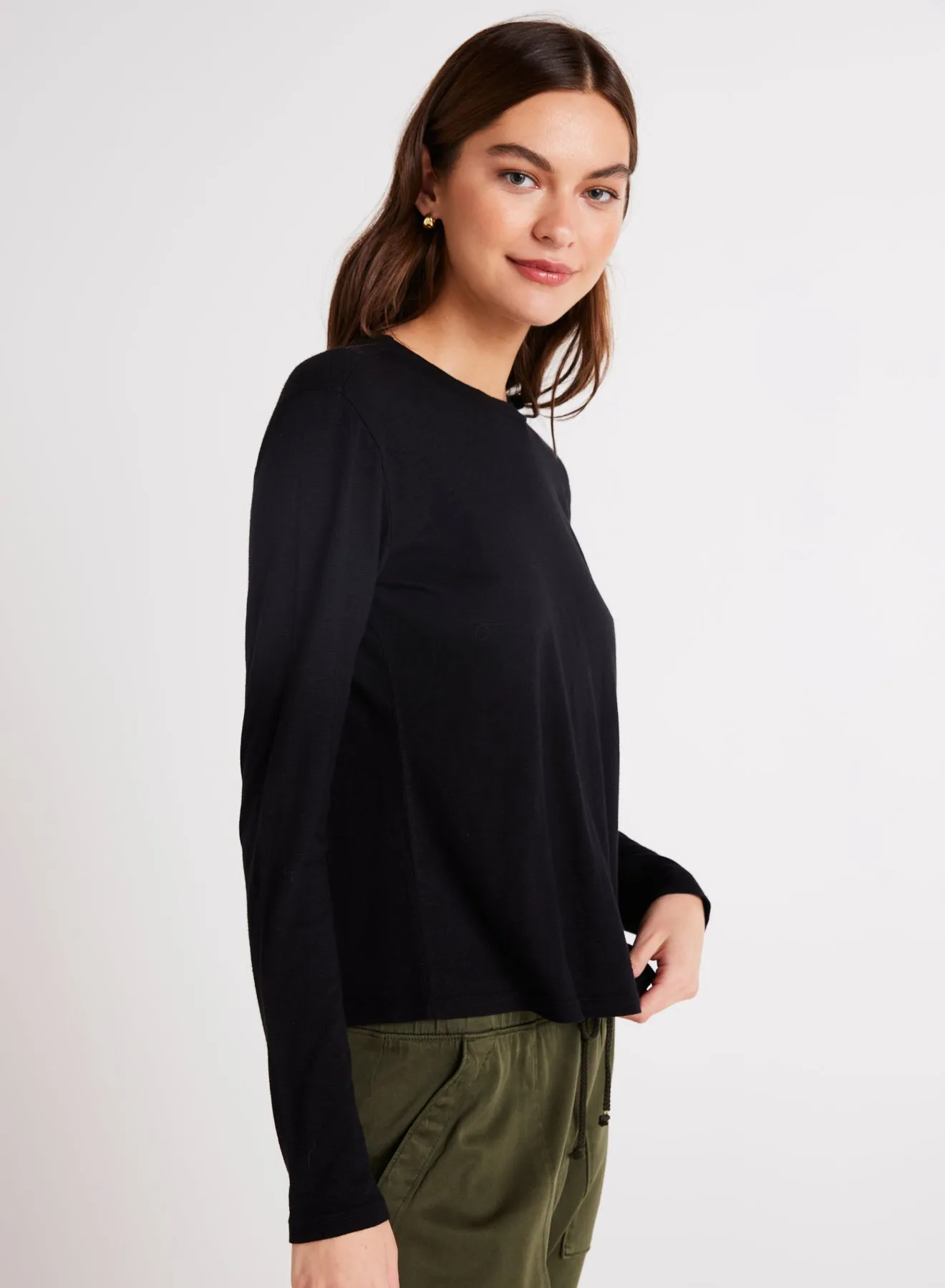 Long Sleeve Crew Tee - Black sold by Bella Dahl product image thumbnail 4