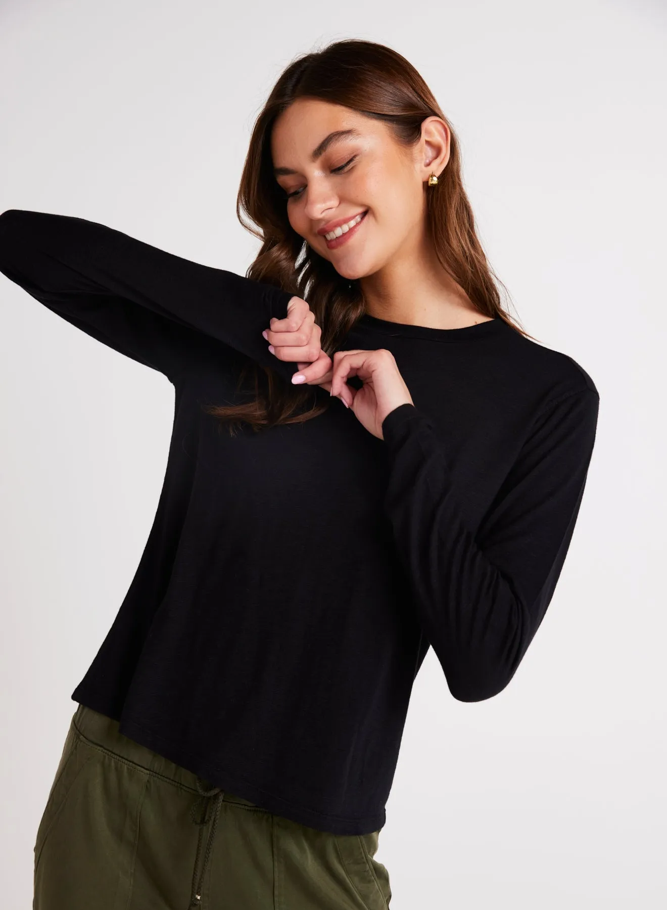 Long Sleeve Crew Tee - Black sold by Bella Dahl product image thumbnail 3