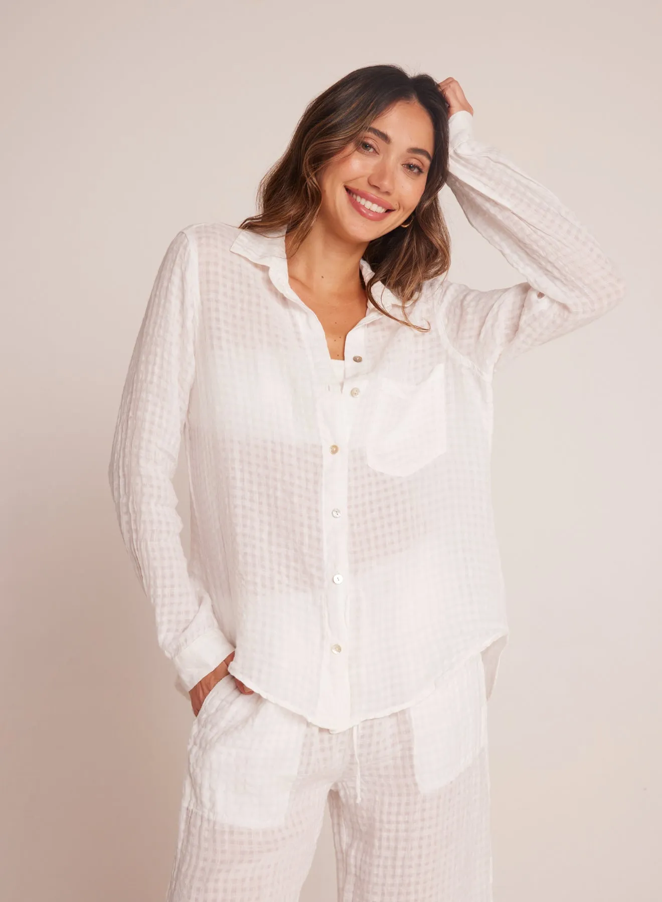 Oversized Pocket Button Down - White sold by Bella Dahl