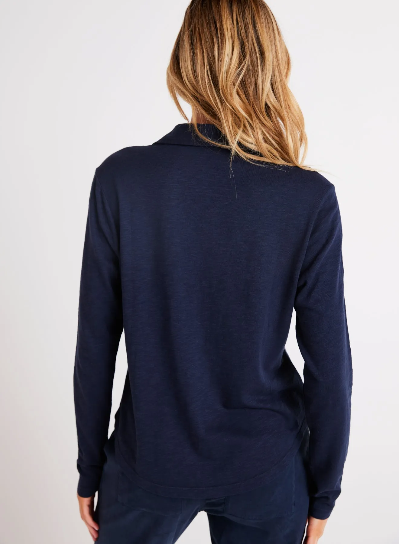 Long Sleeve Knit Button Down - Endless Sea sold by Bella Dahl product image thumbnail 2