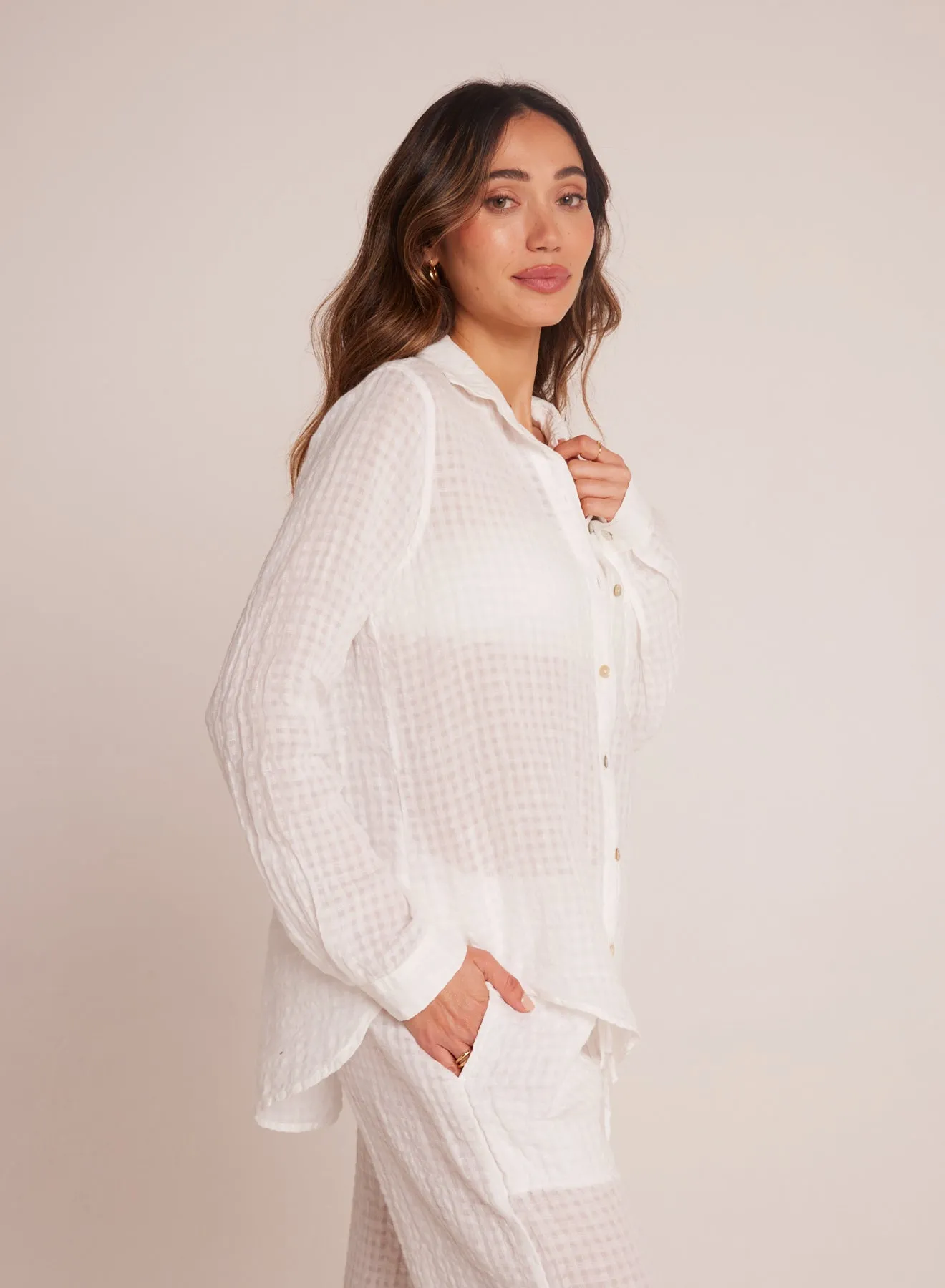 Oversized Pocket Button Down - White sold by Bella Dahl product image thumbnail 3