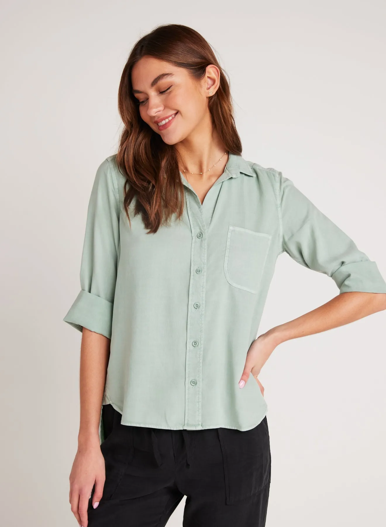 Shirt Tail Button Down - Oasis Green sold by Bella Dahl