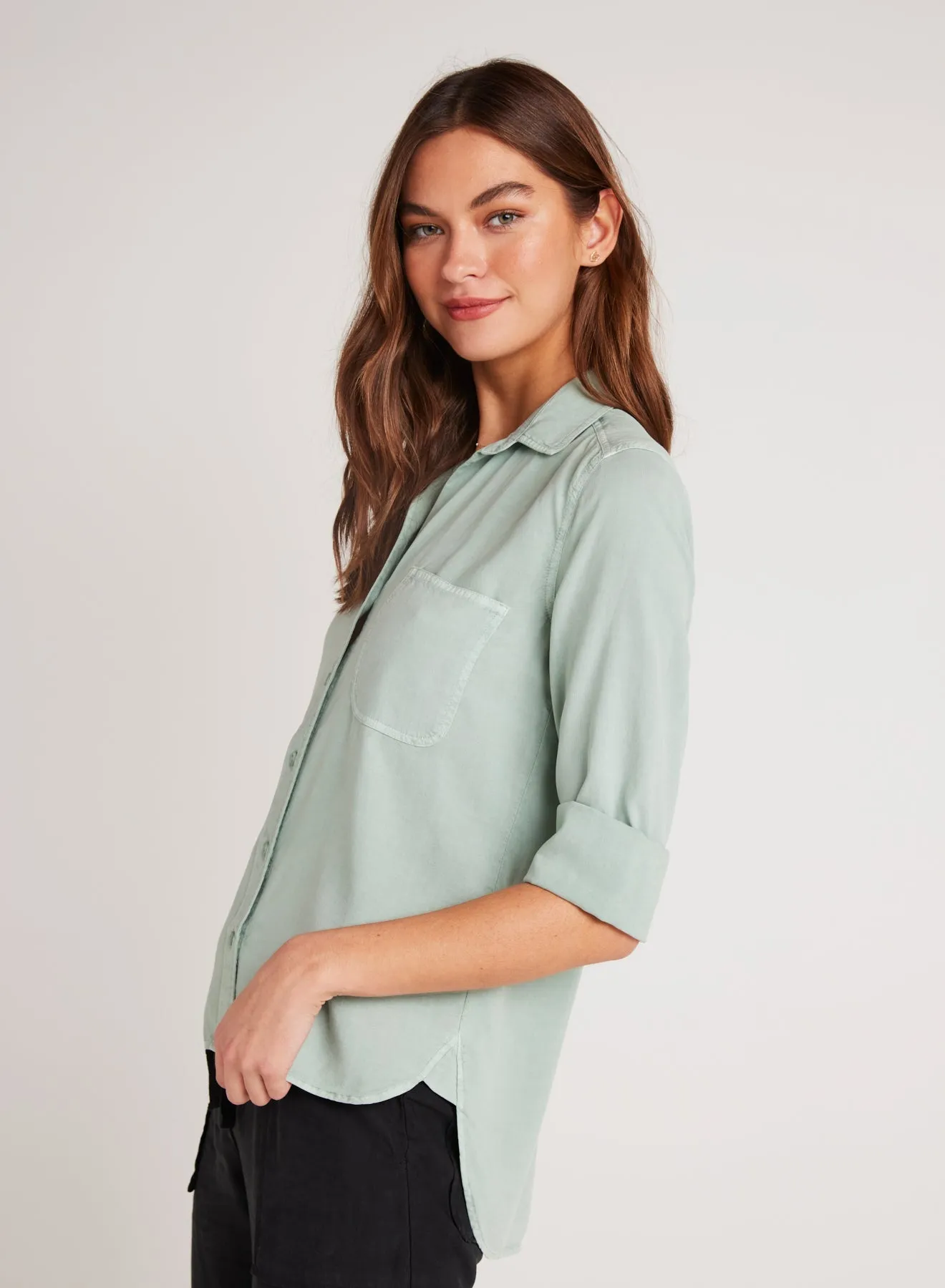 Shirt Tail Button Down - Oasis Green sold by Bella Dahl product image thumbnail 3