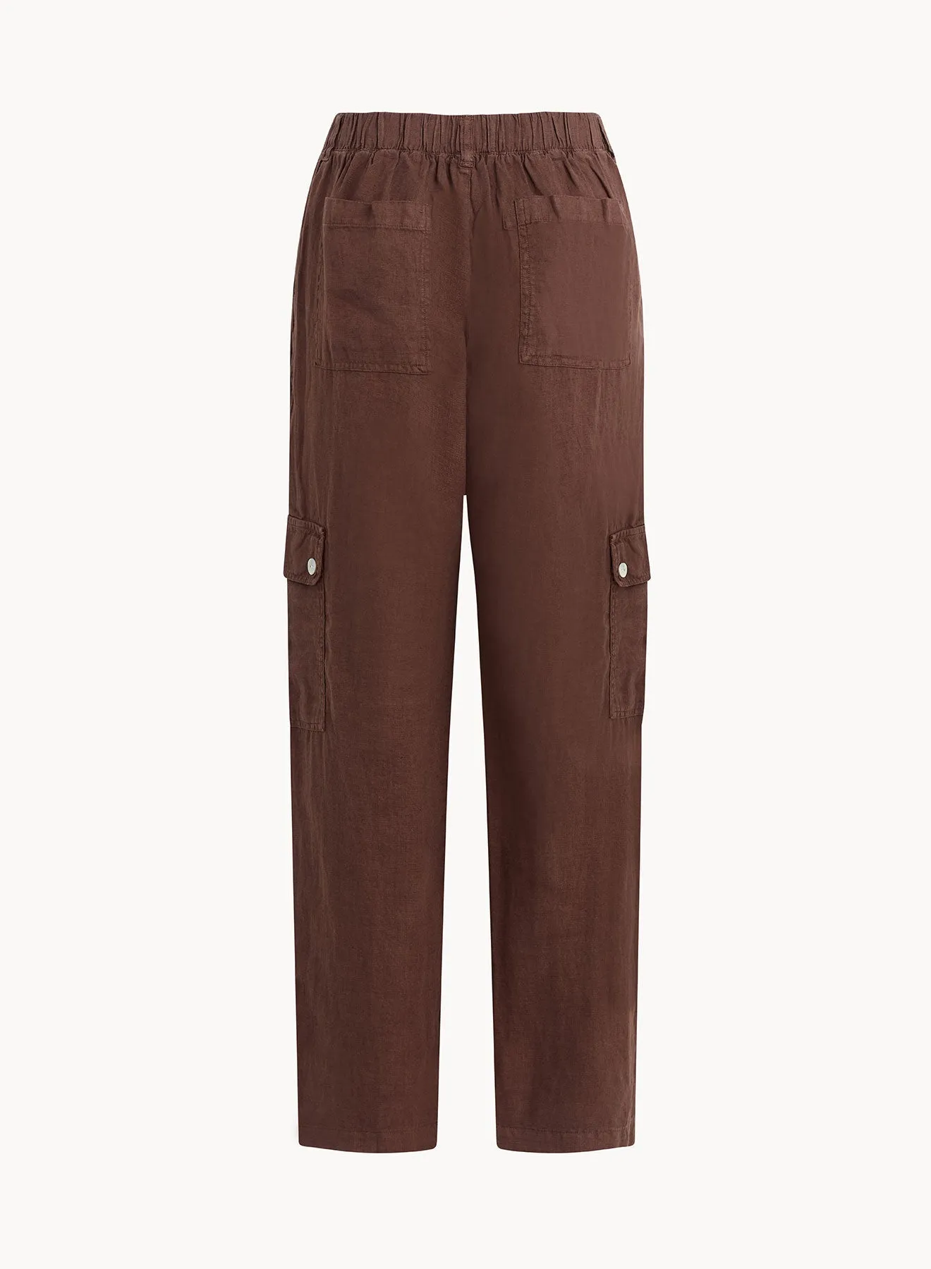 Pleated Linen Cargo Trousers - Cocoa Cabana sold by Bella Dahl product image thumbnail 2