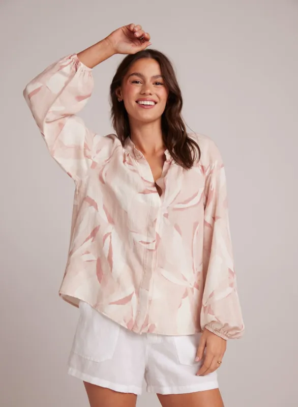 Long Sleeve Shirred Raglan Shirt - Fresco Floral Print sold by Bella Dahl