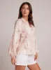Long Sleeve Shirred Raglan Shirt - Fresco Floral Print sold by Bella Dahl