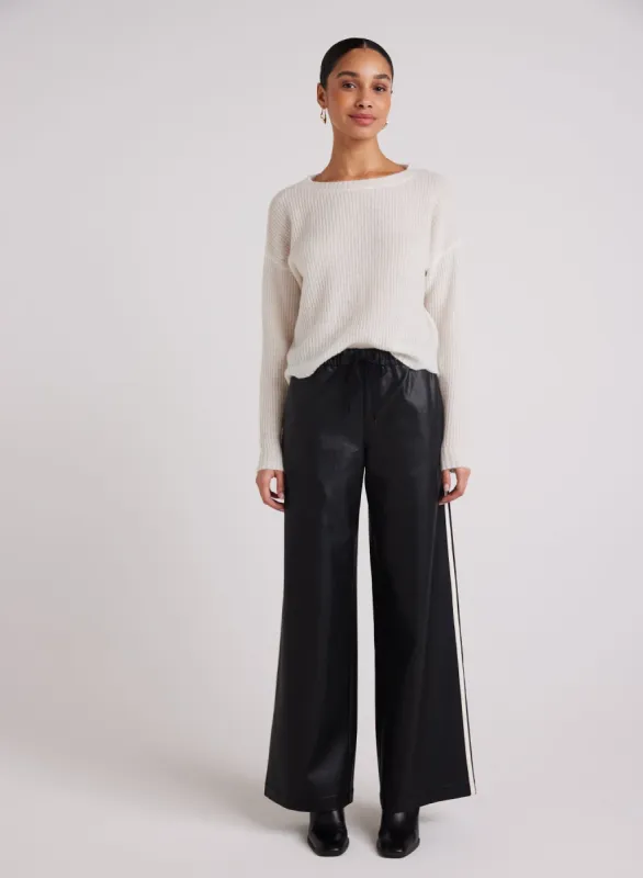 Coated Faux Leather  Wide Leg  Pant - Black sold by Bella Dahl