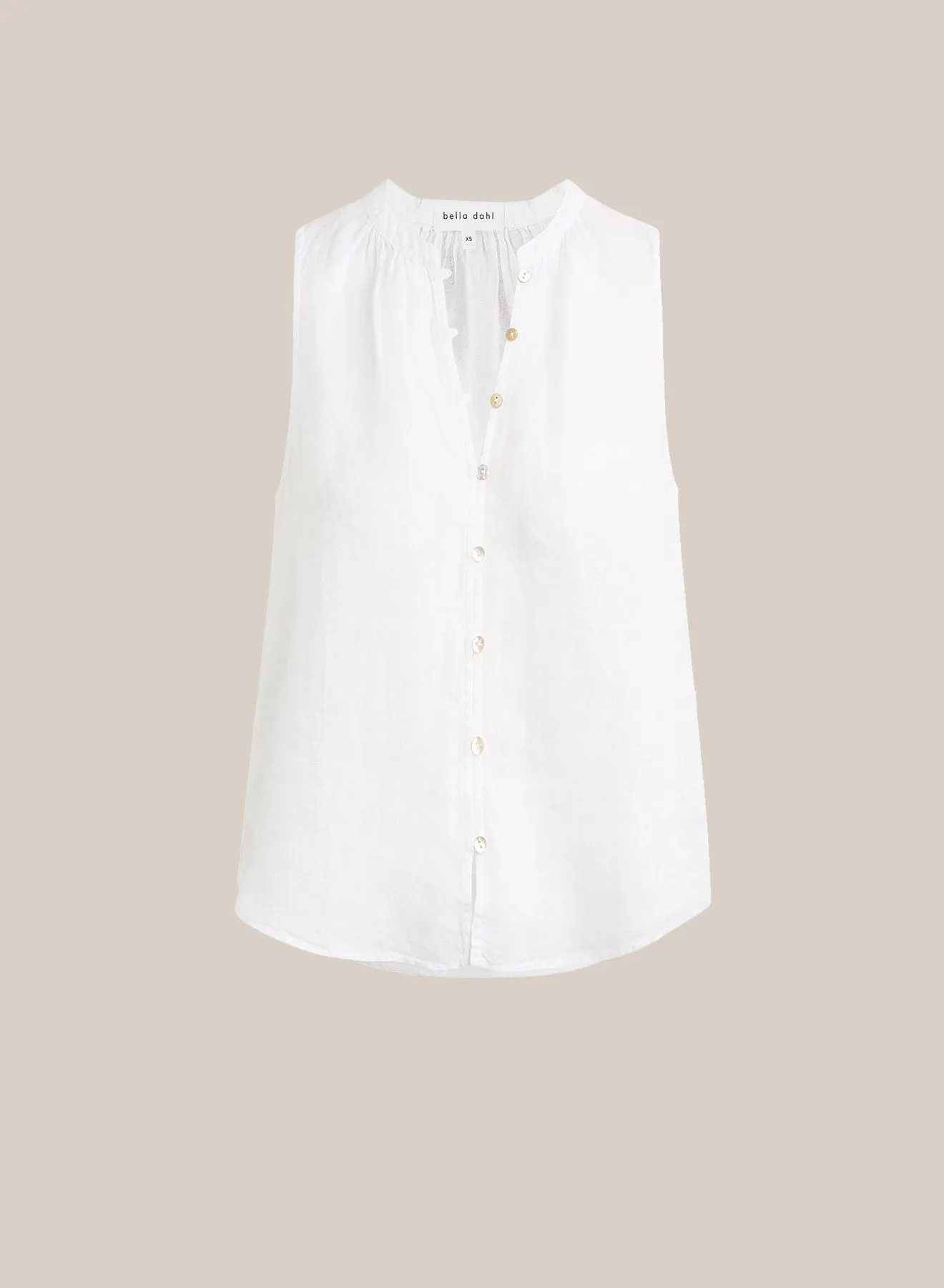 Sleeveless Shirred Shoulder Blouse - White sold by Bella Dahl