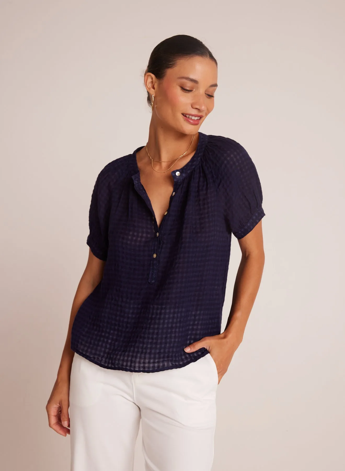 Short Sleeve Raglan Pullover - Tropic Navy sold by Bella Dahl product image thumbnail 3