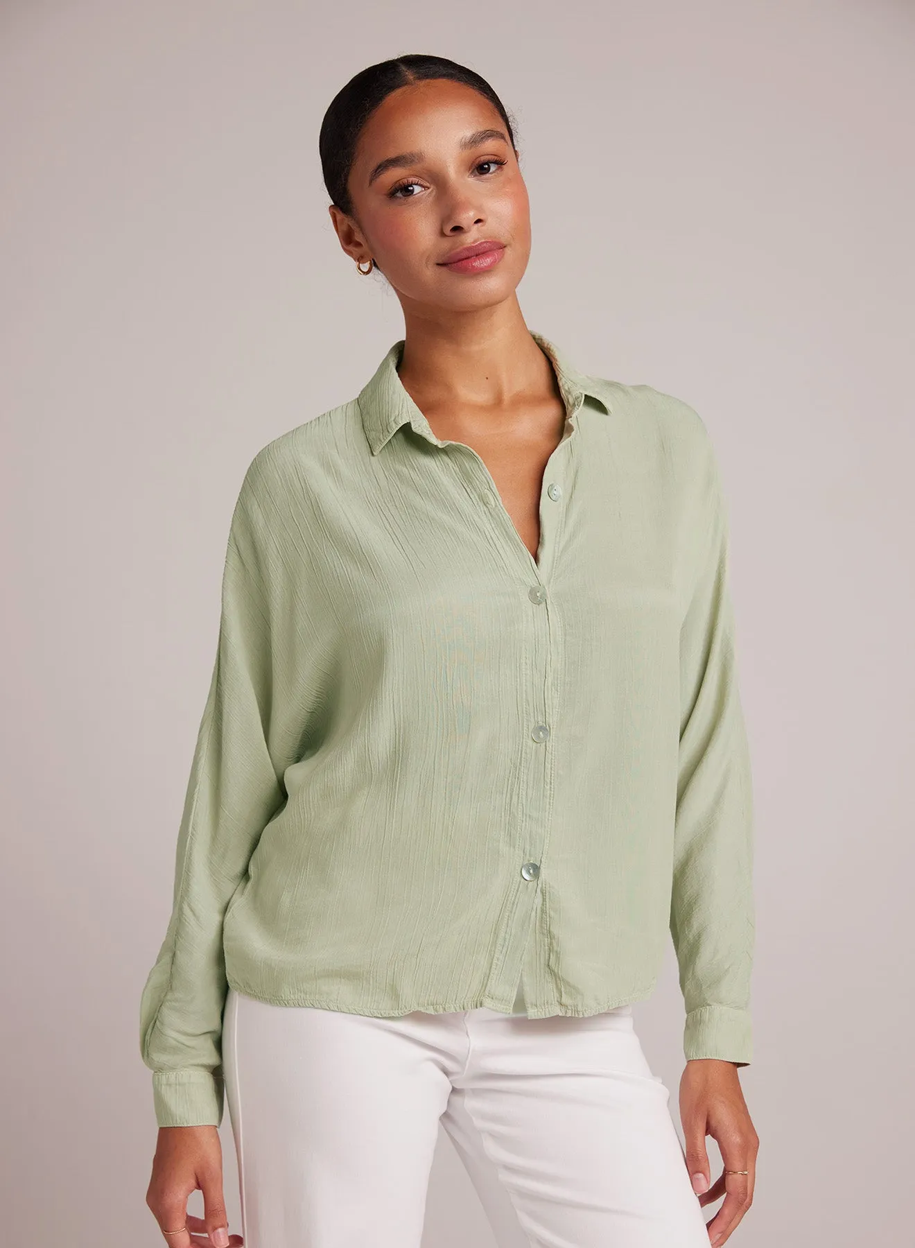 Dolman Sleeve Button Down - Coastal Sage sold by Bella Dahl