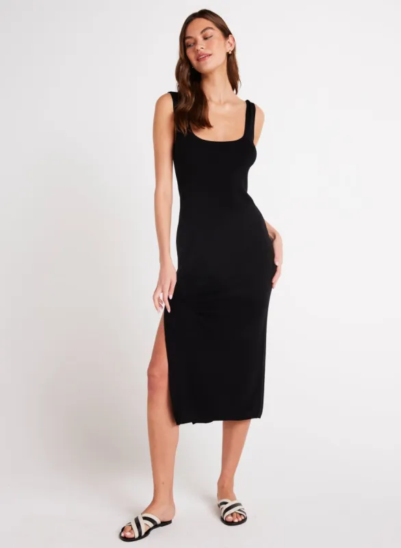 Sleeveless Midi Linen Jersey Dress - Black sold by Bella Dahl