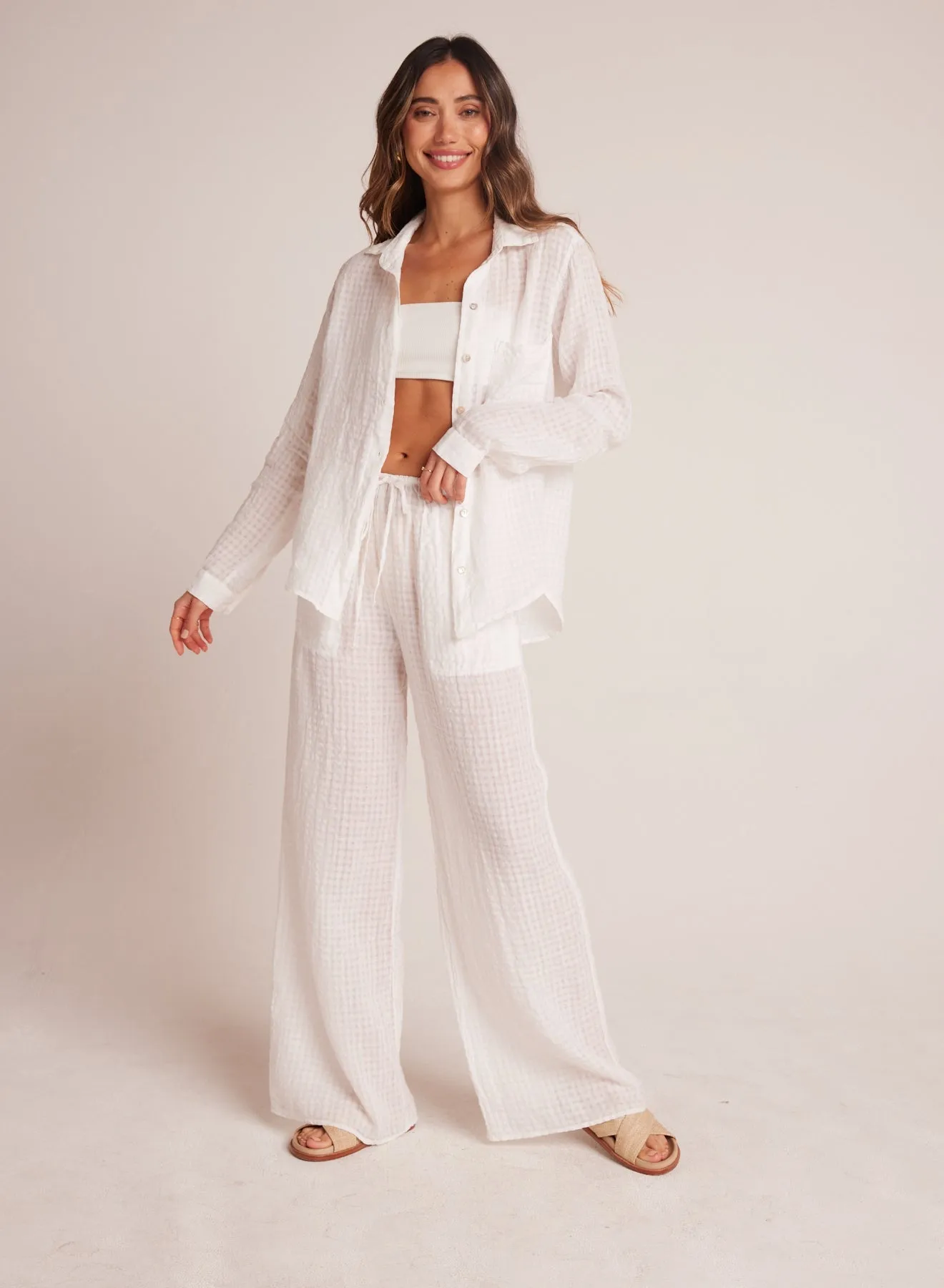 Wide Leg Pocket Beach Pant - White sold by Bella Dahl