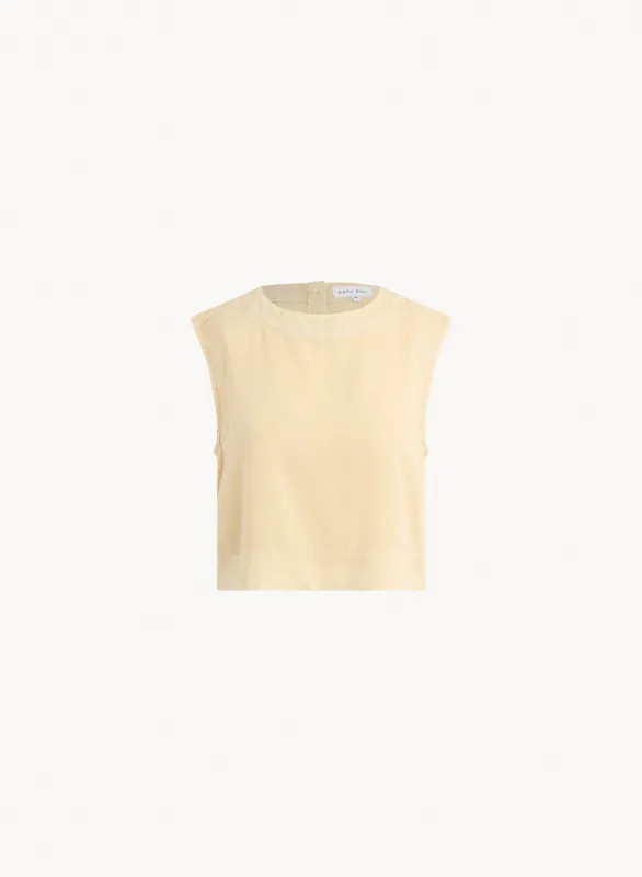 Boxy Button Back Top - Summer Khaki sold by Bella Dahl