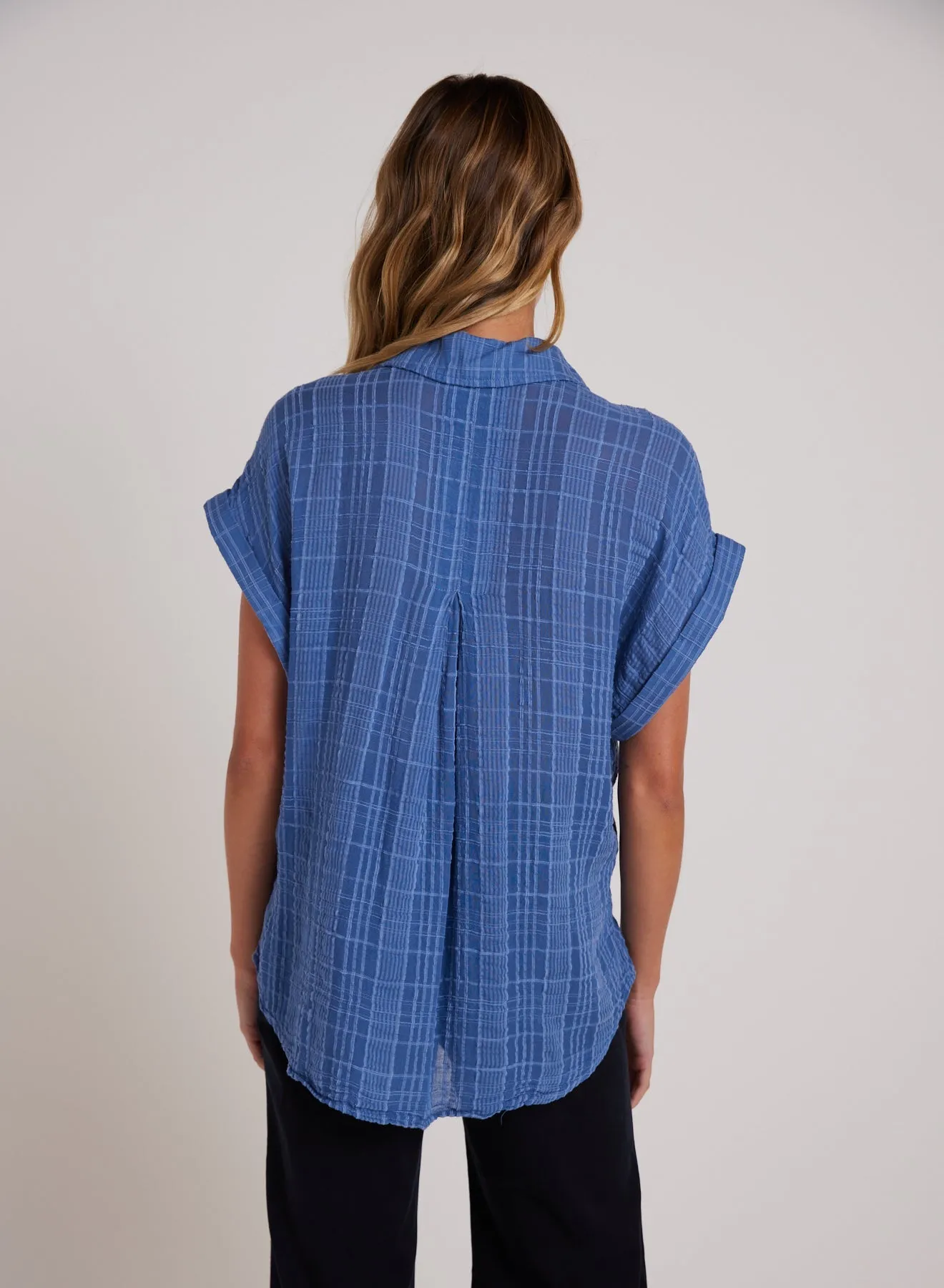 Short Sleeve Pocket Button Down - Bright Indigo sold by Bella Dahl product image thumbnail 2