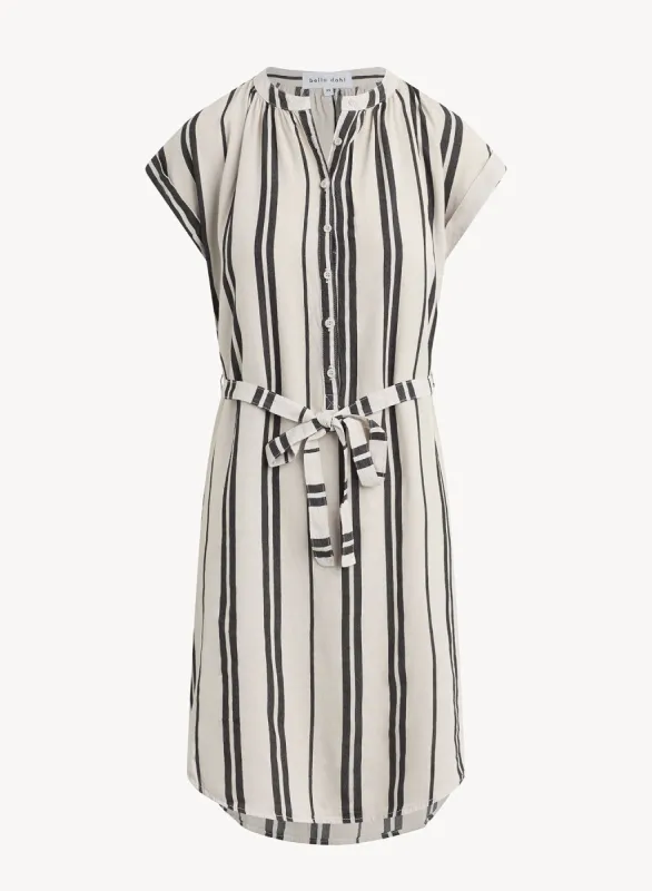 Belted Cap Sleeve Dress - Soft Ecru sold by Bella Dahl