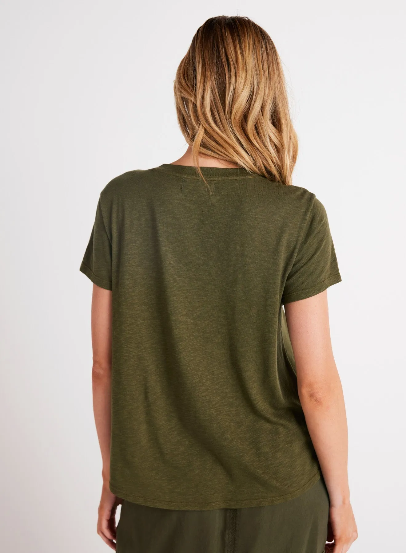 Side Slit V-Neck Tee - Italian Herb sold by Bella Dahl product image thumbnail 2