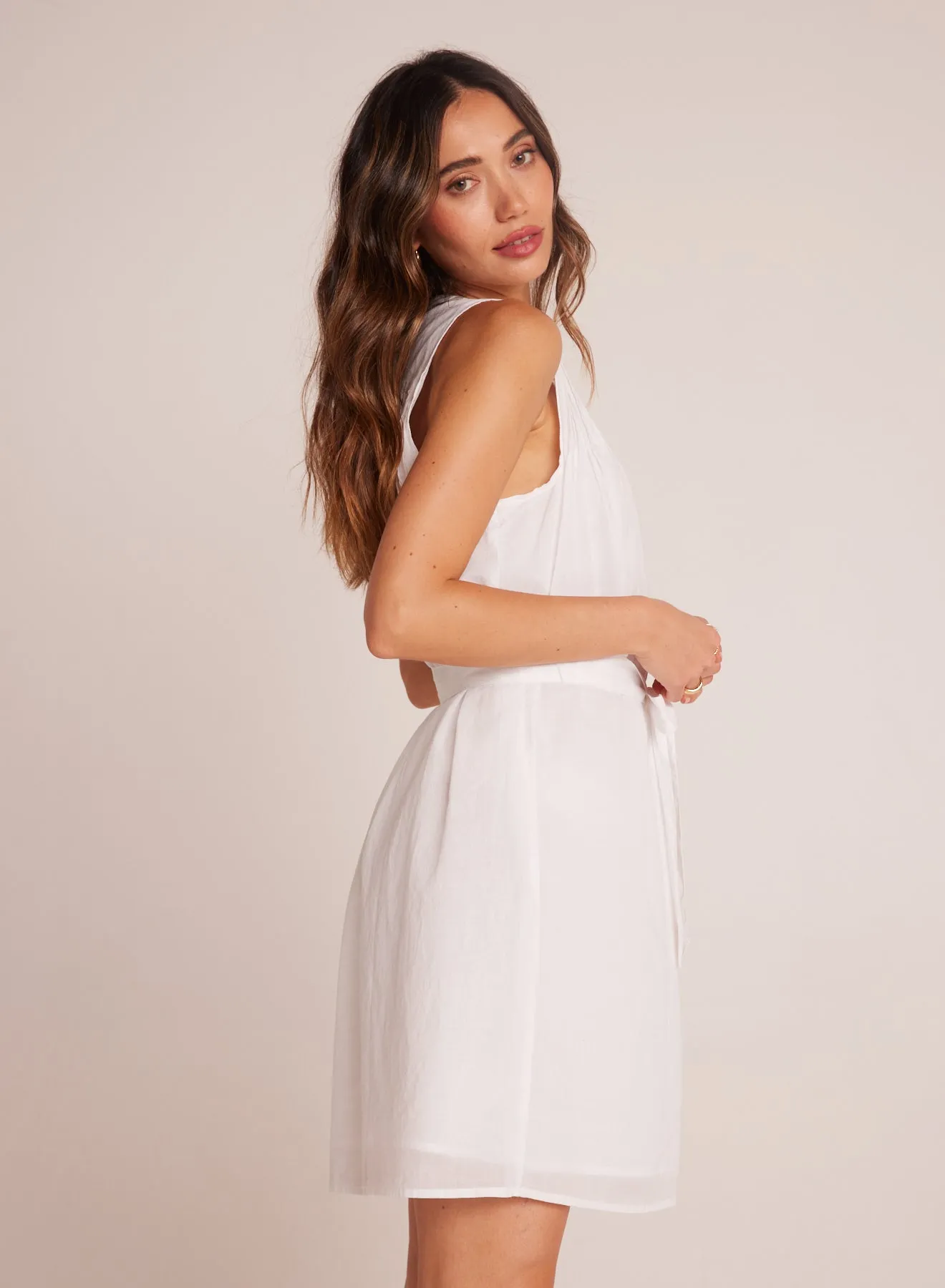 Sleeveless Pintuck Shirt Dress - White sold by Bella Dahl product image thumbnail 3