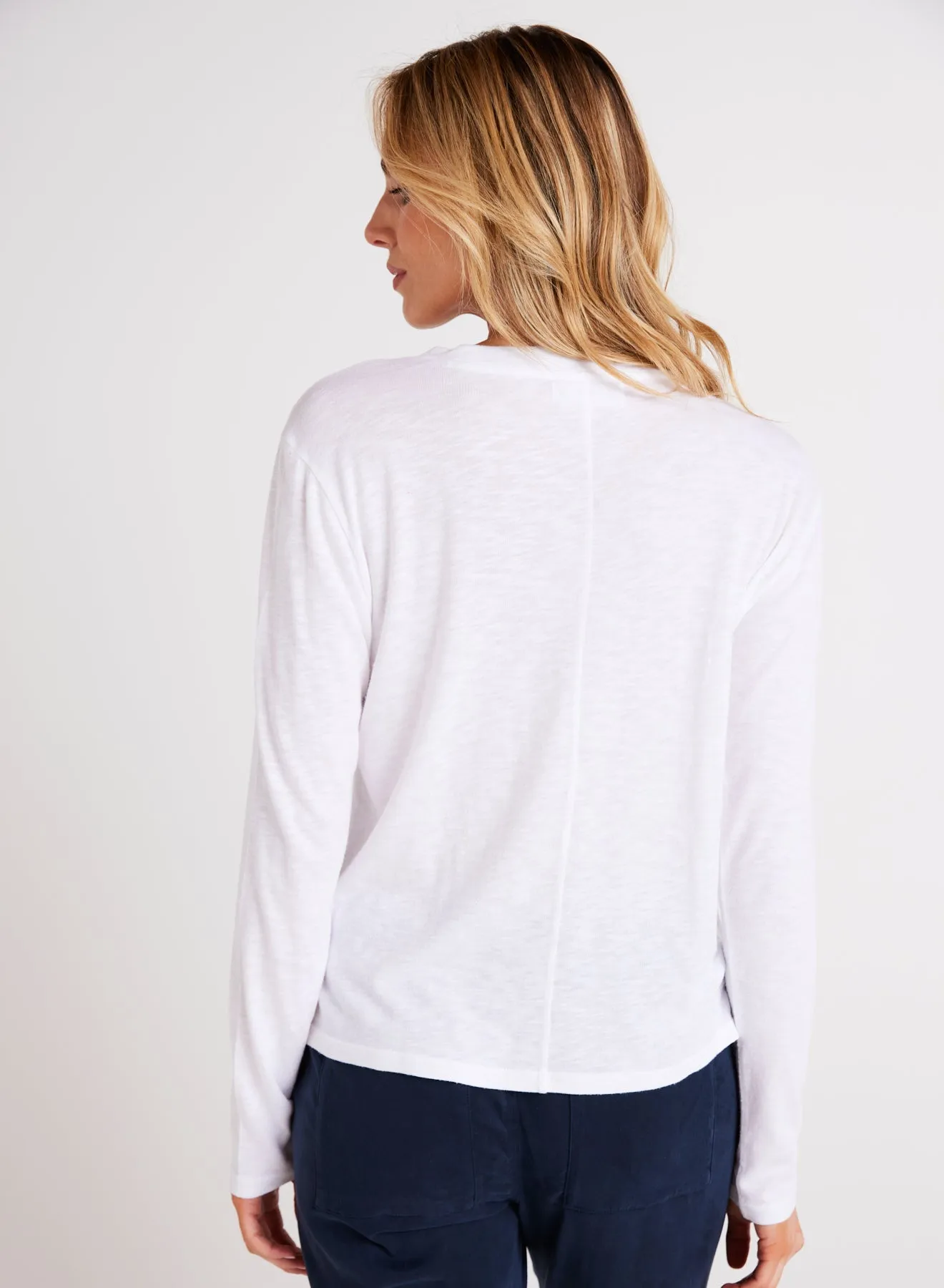 Long Sleeve Crew Tee - White sold by Bella Dahl product image thumbnail 2