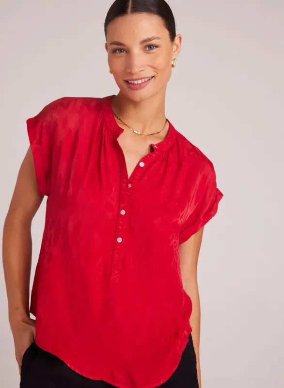 Cap Sleeve Henley - Summer Rouge made by Bella Dahl