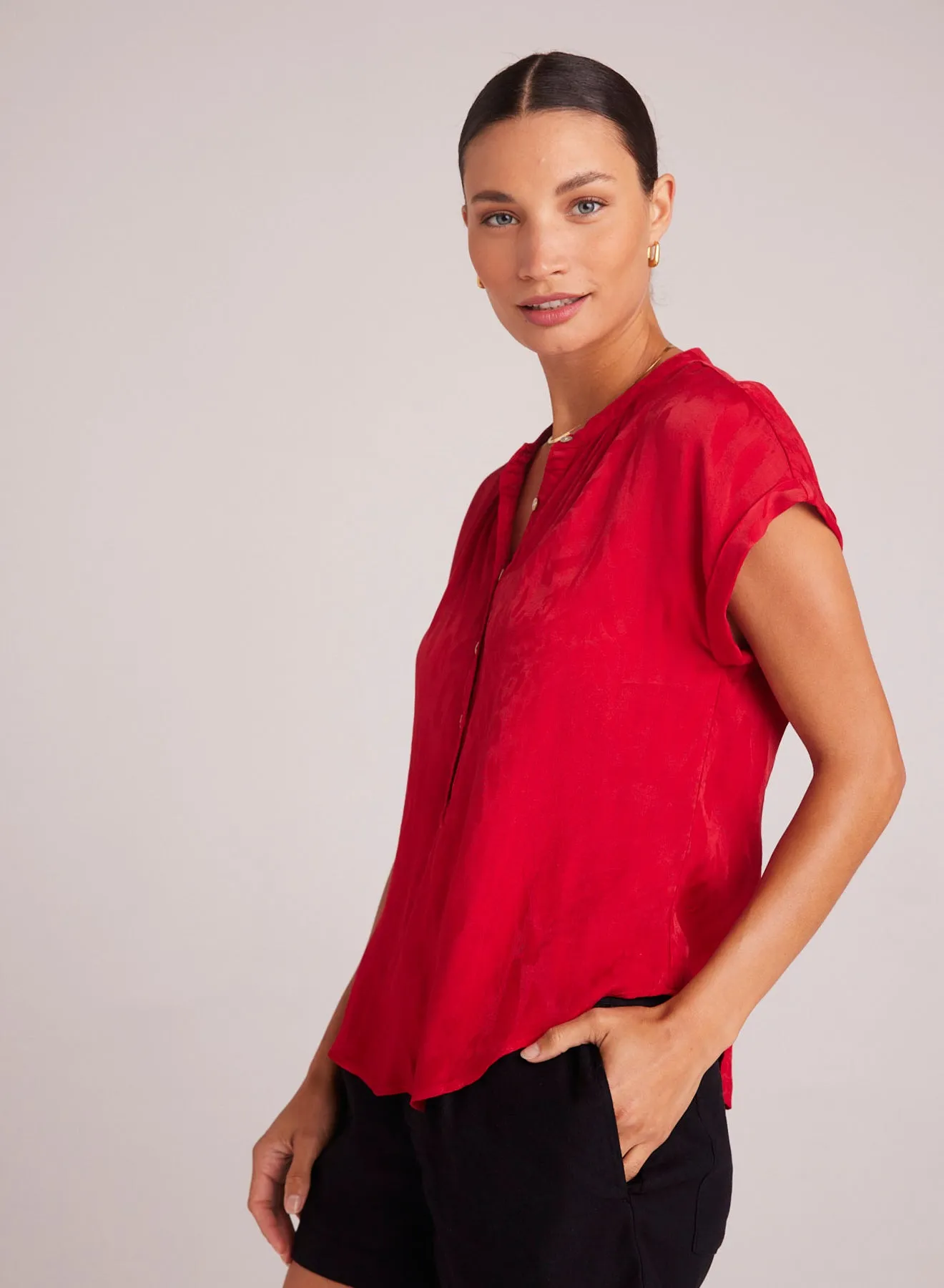 Cap Sleeve Henley - Summer Rouge sold by Bella Dahl product image thumbnail 3