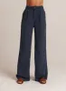 Greta Pleated Wide Leg Trouser - Coastal Navy sold by Bella Dahl