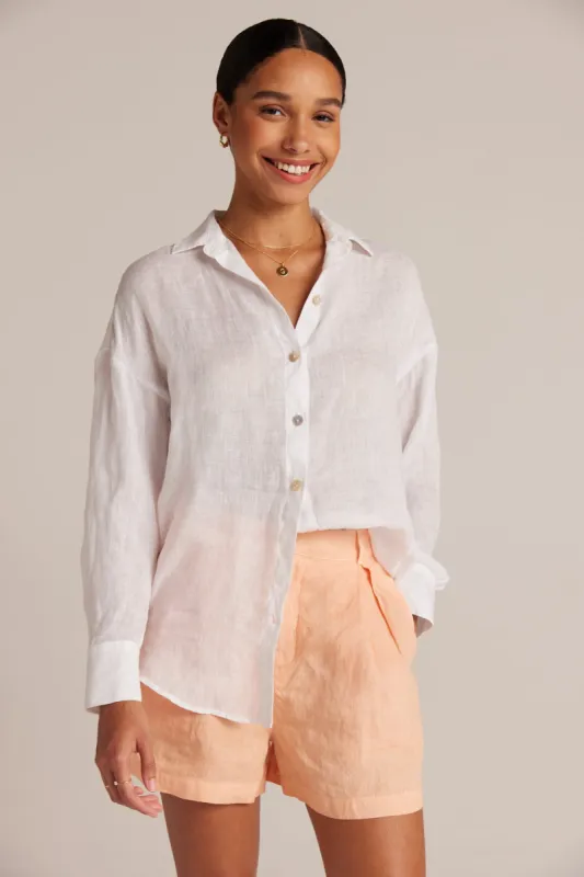 Linen Boyfriend Button Down - White sold by Bella Dahl