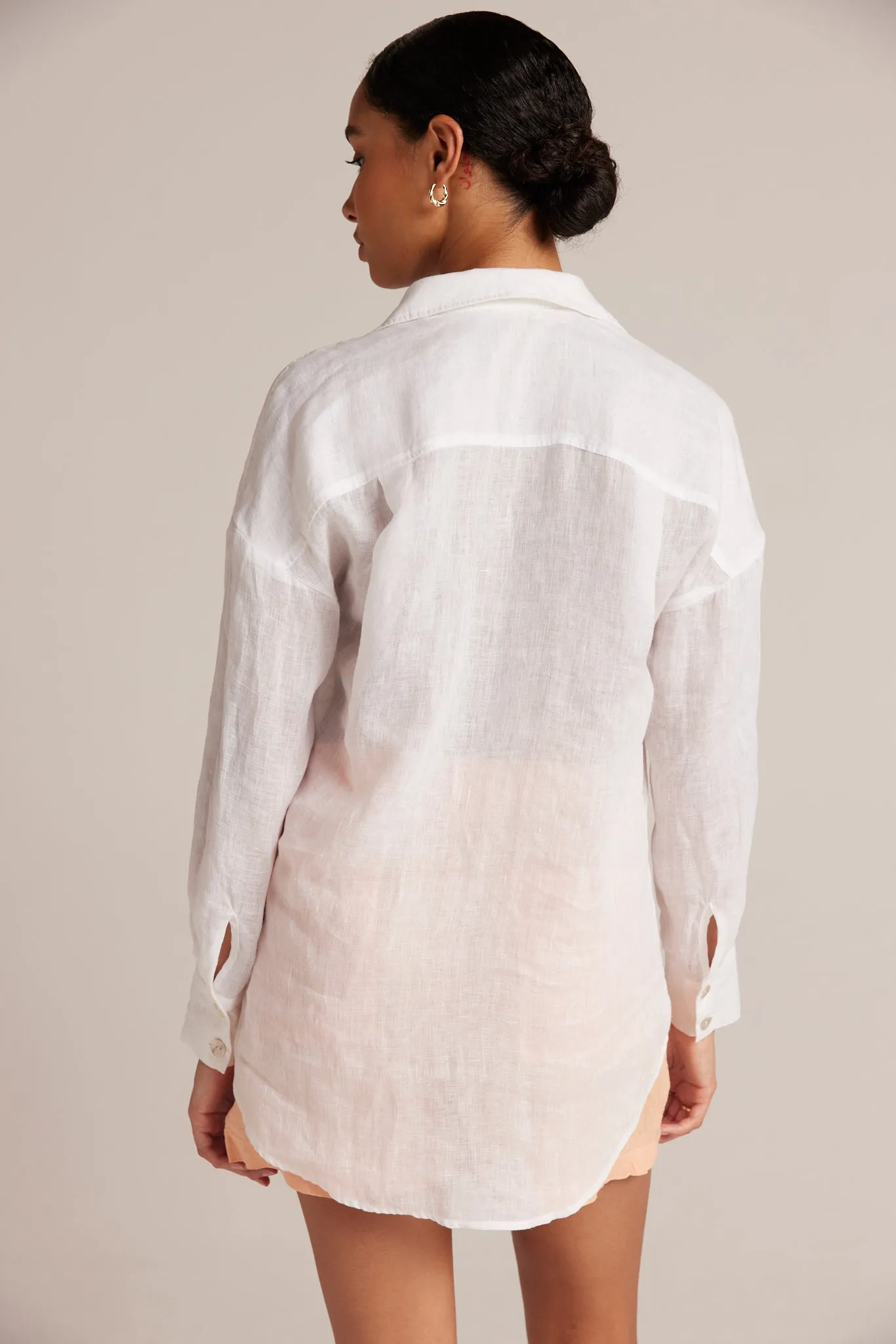 Linen Boyfriend Button Down - White sold by Bella Dahl product image thumbnail 2