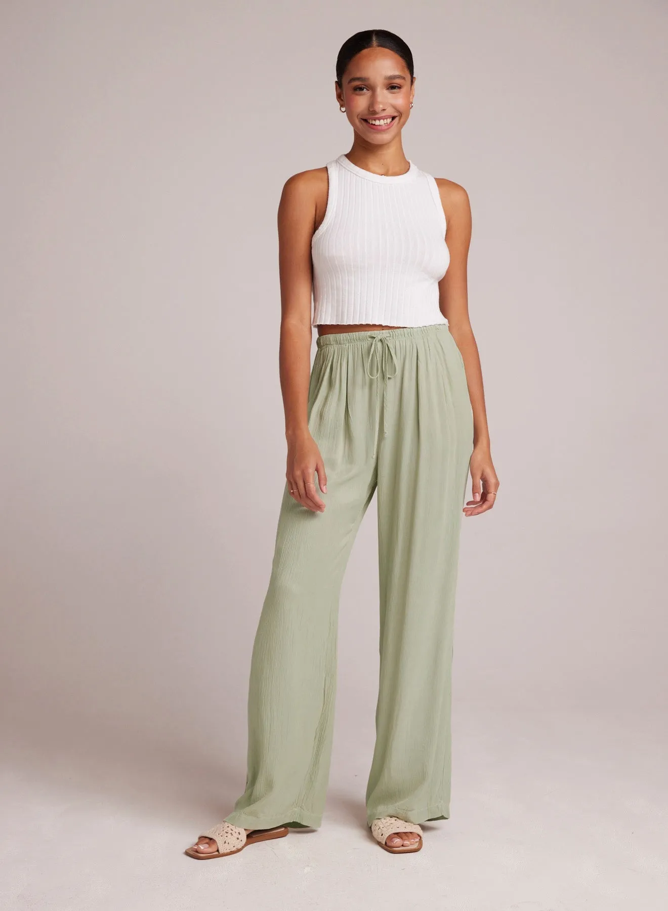 Easy Pleated Wide Leg Pant - Coastal Sage sold by Bella Dahl