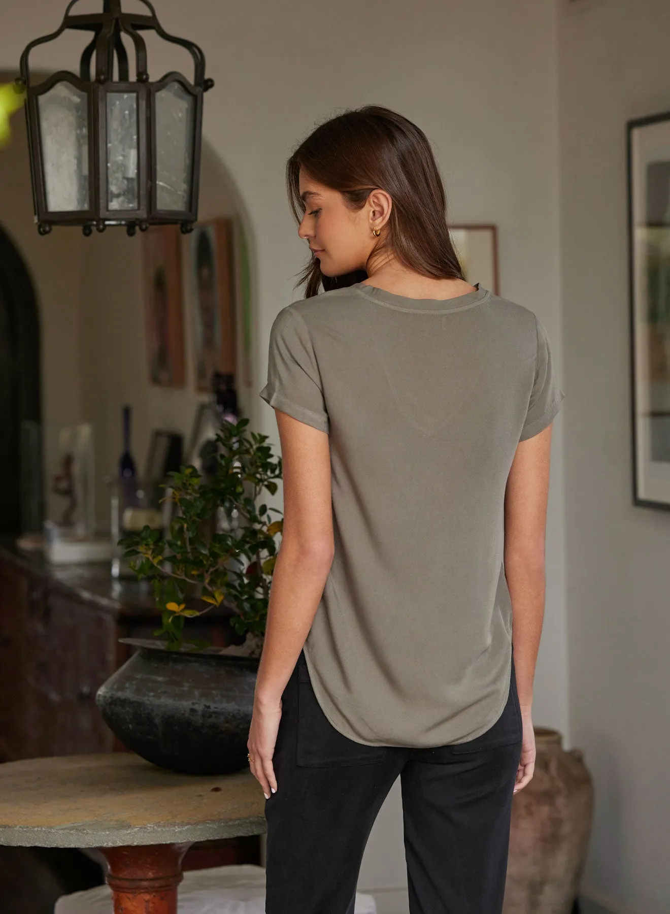 V-Neck Tee - Soft Army sold by Bella Dahl product image thumbnail 2