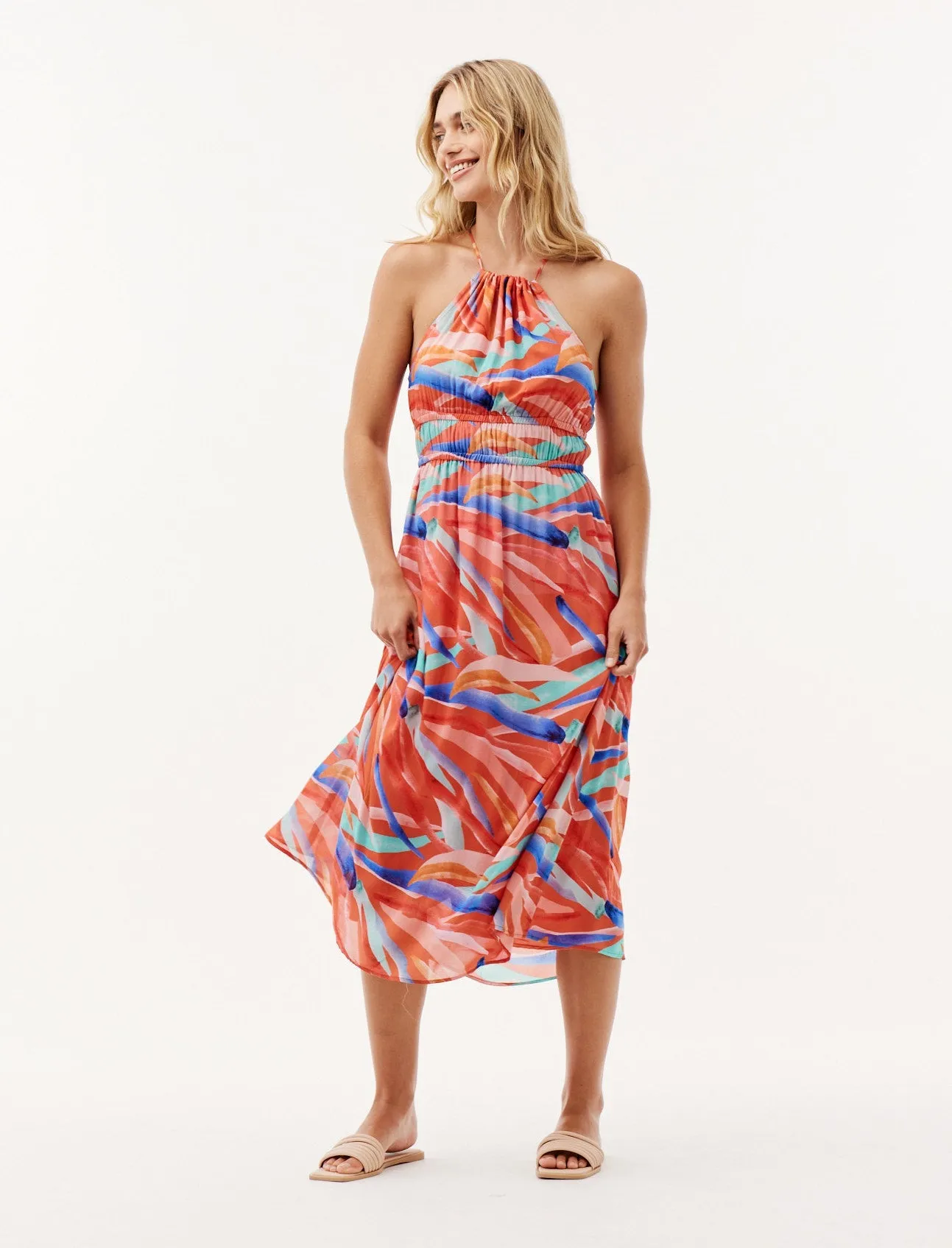 Halter Elastic Waist Midi Dress - Paradiso Print sold by Bella Dahl product image thumbnail 5