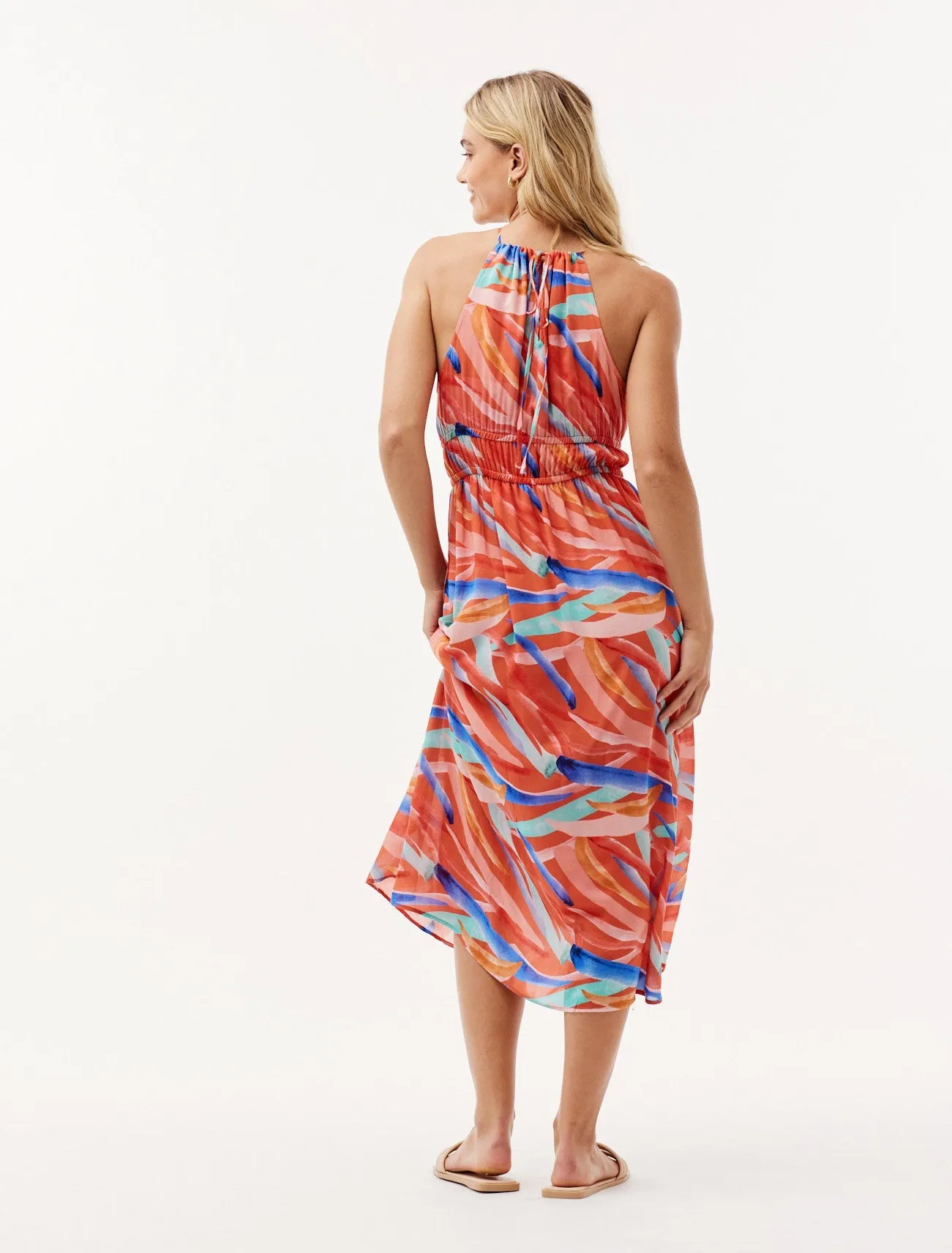Halter Elastic Waist Midi Dress - Paradiso Print sold by Bella Dahl product image thumbnail 3