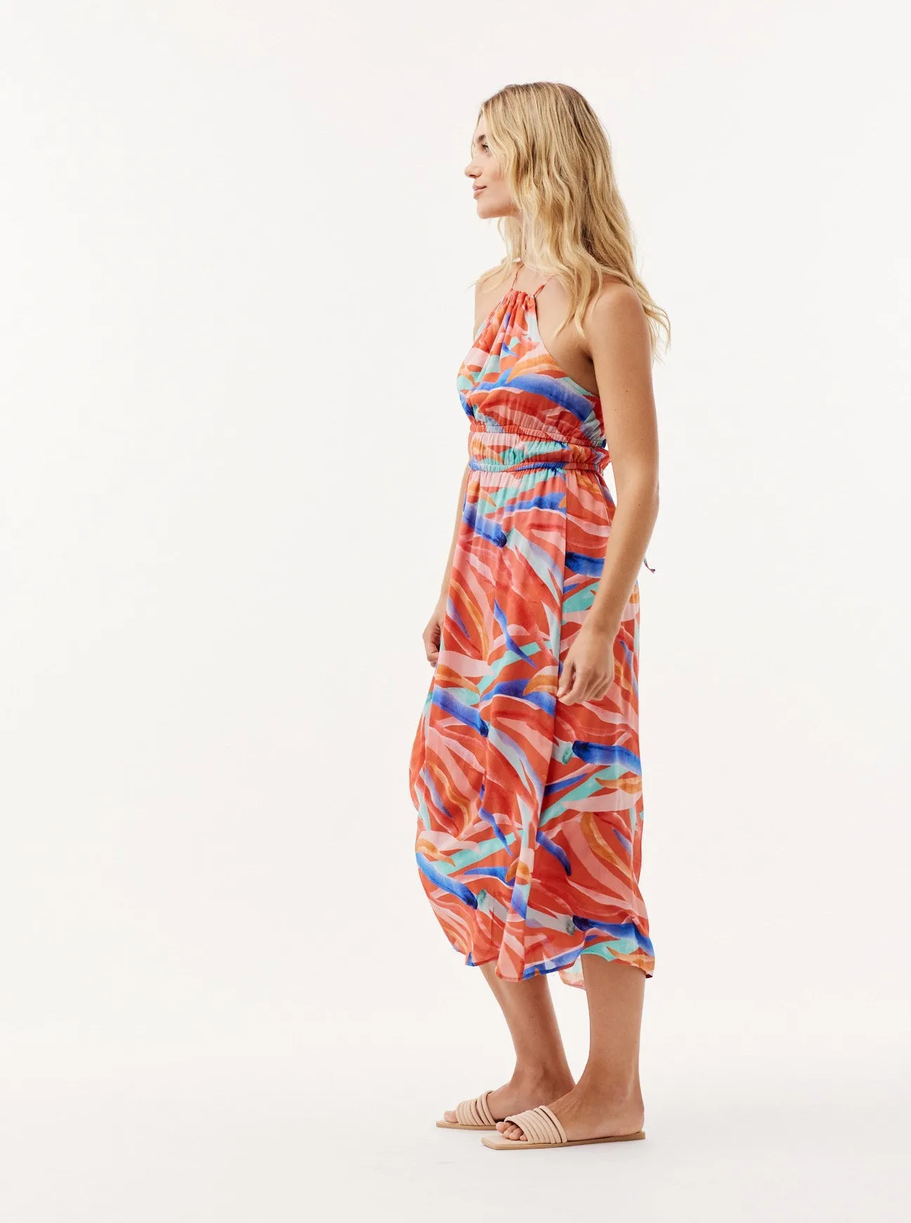 Halter Elastic Waist Midi Dress - Paradiso Print sold by Bella Dahl product image thumbnail 4
