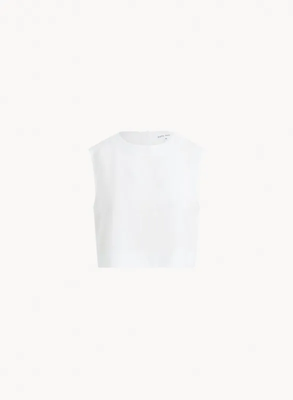 Boxy Button Back Top - White sold by Bella Dahl