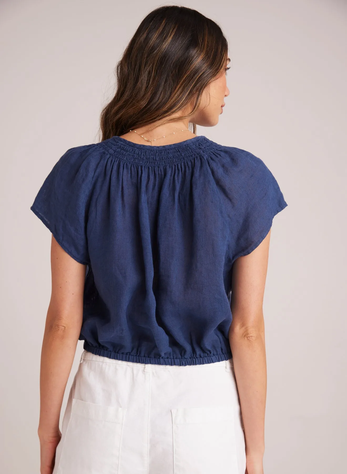 Smocked Tie Top - Brazilian Navy sold by Bella Dahl product image thumbnail 2