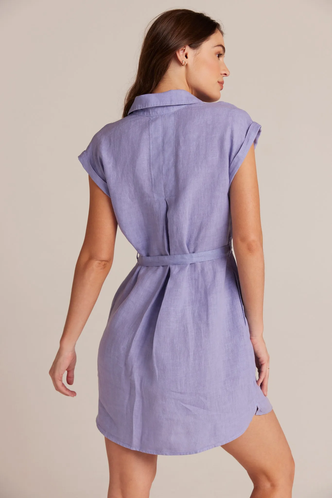 Belted Linen Shirt Dress - Purple Iris sold by Bella Dahl product image thumbnail 3