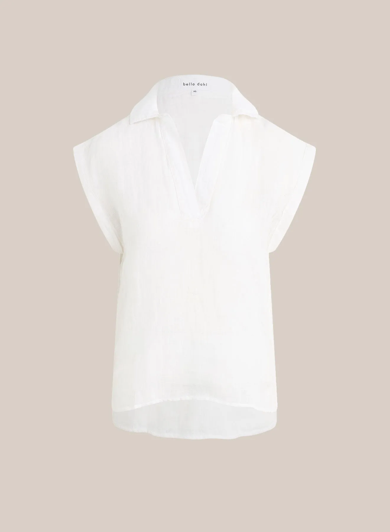 Linen Short Sleeve Pullover - White sold by Bella Dahl