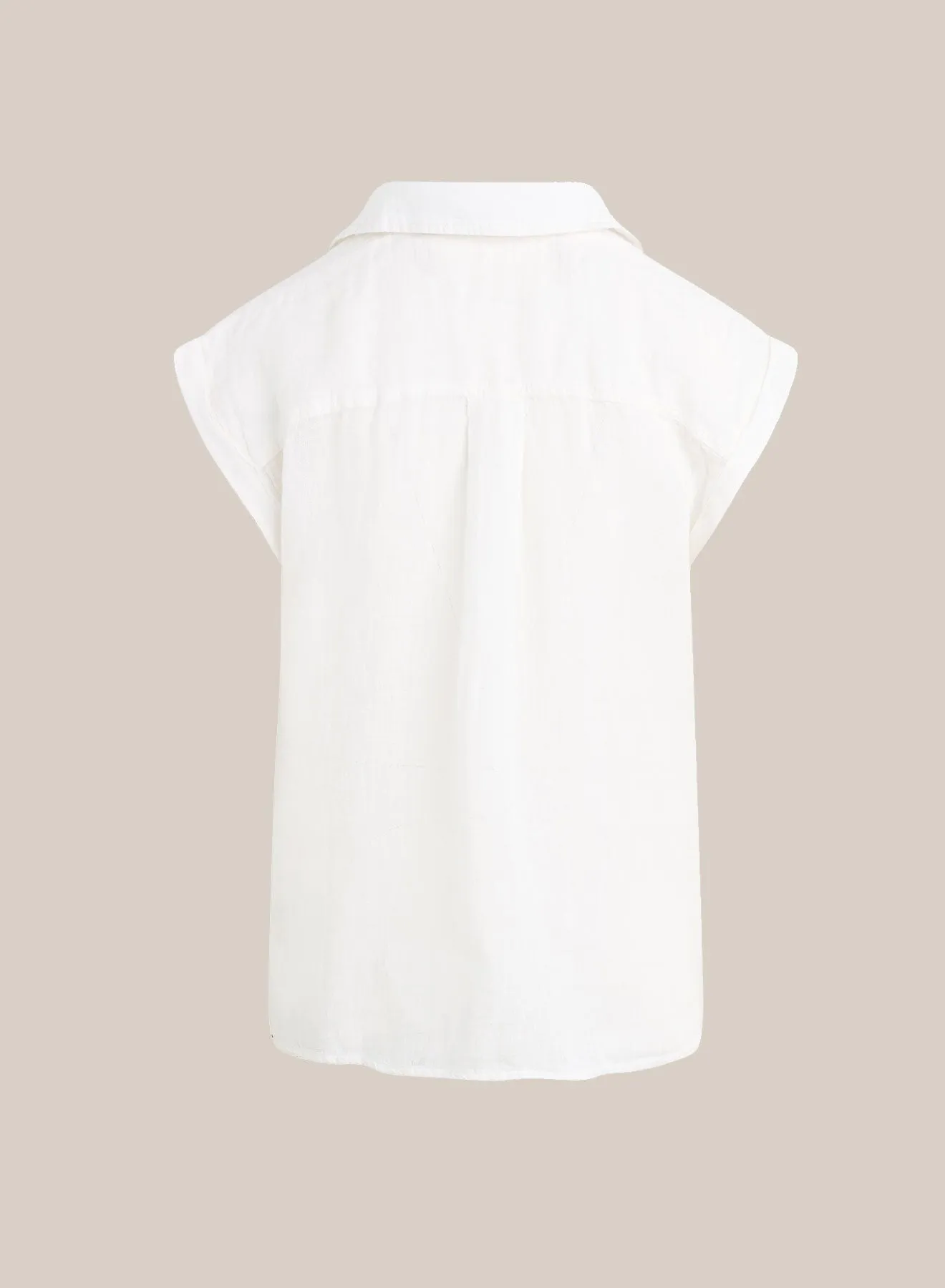 Linen Short Sleeve Pullover - White sold by Bella Dahl product image thumbnail 2