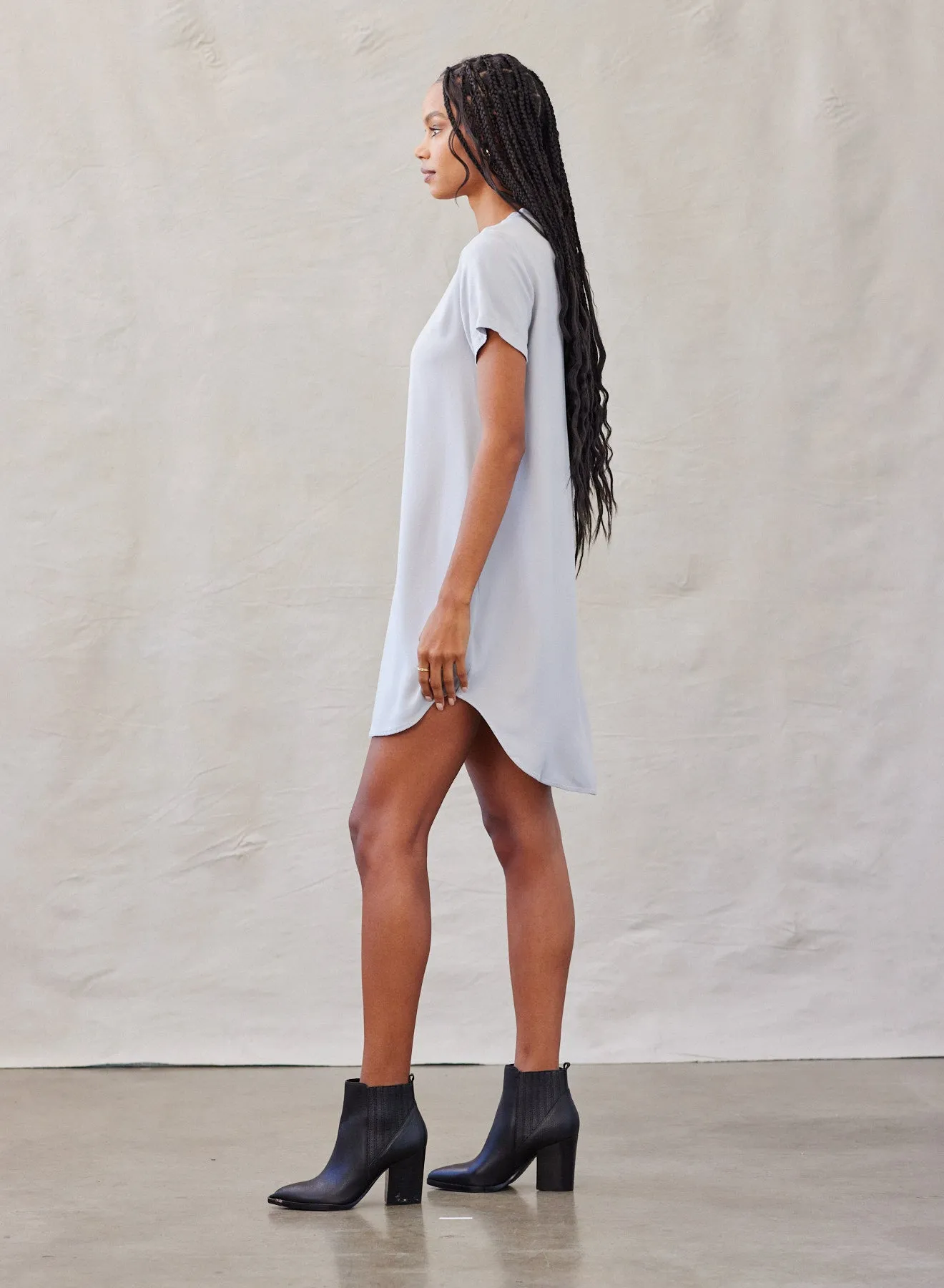 V-Neck Tee Dress - Foggy Sky sold by Bella Dahl product image thumbnail 3