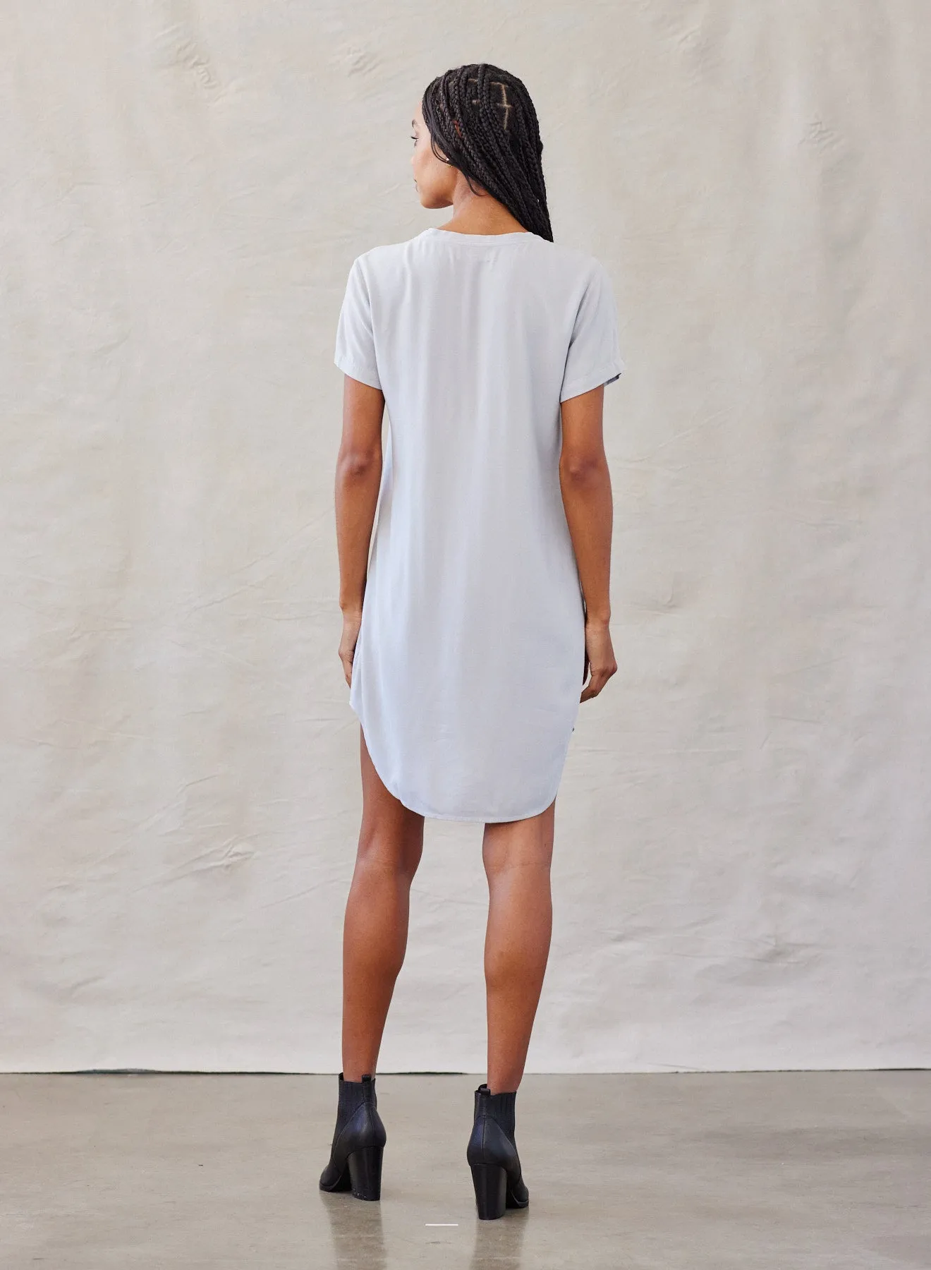 V-Neck Tee Dress - Foggy Sky sold by Bella Dahl product image thumbnail 2